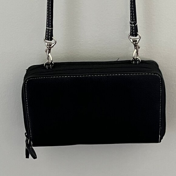 Black 4" x 7" Shoulder Purse-Wallet - Picture 2 of 6